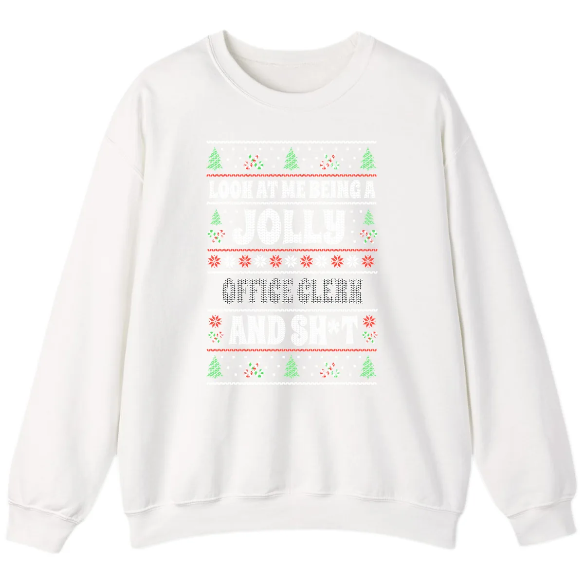 Jolly Office Clerk And Shit Sweatshirt in White