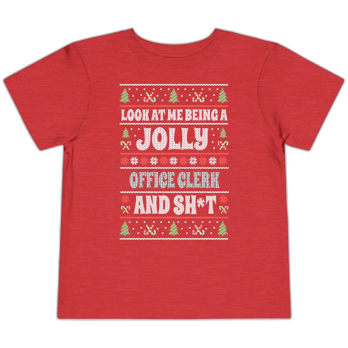 Jolly Office Clerk And Shit Toddler T-Shirt in Heather Red