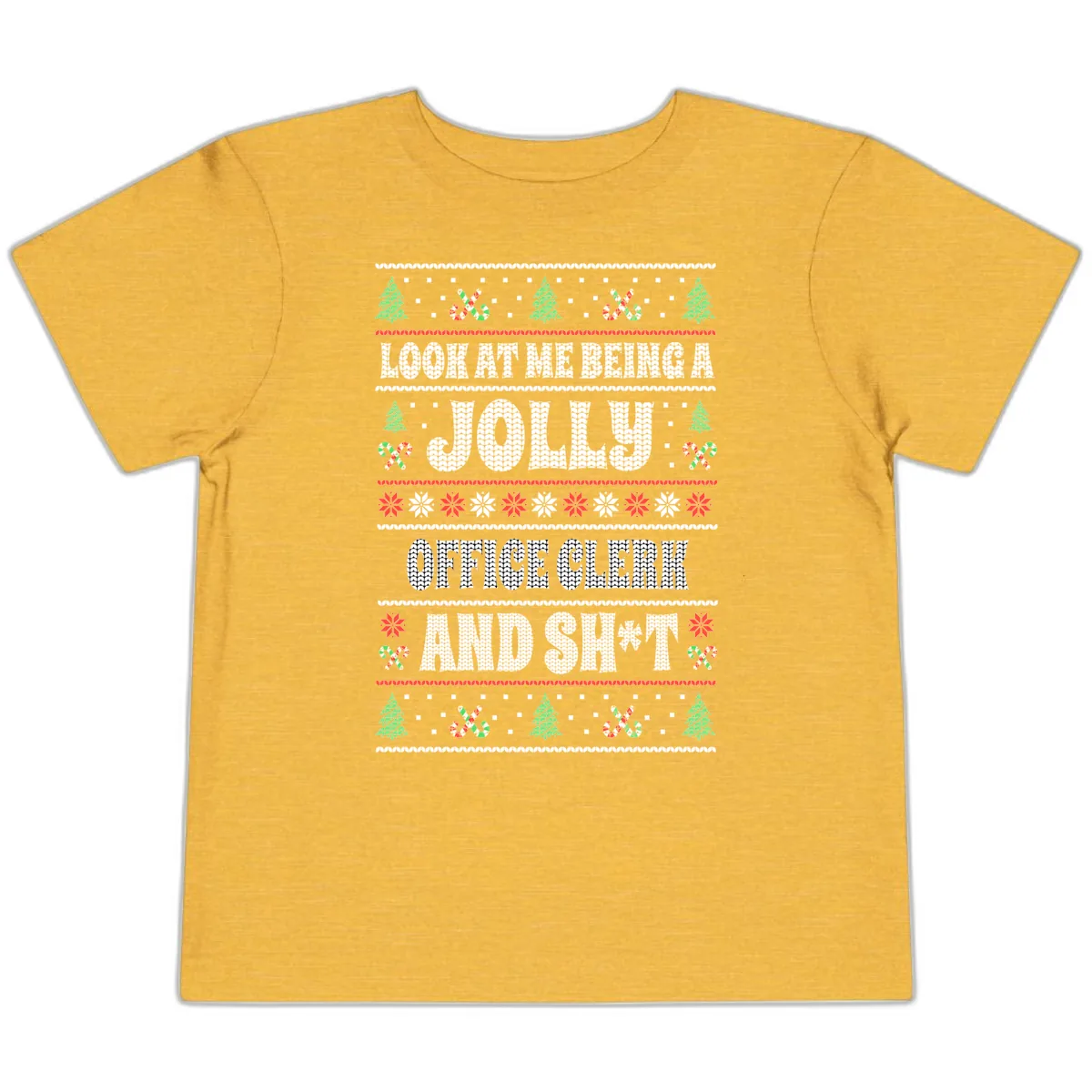 Jolly Office Clerk And Shit Toddler T-Shirt in Heather Yellow Gold