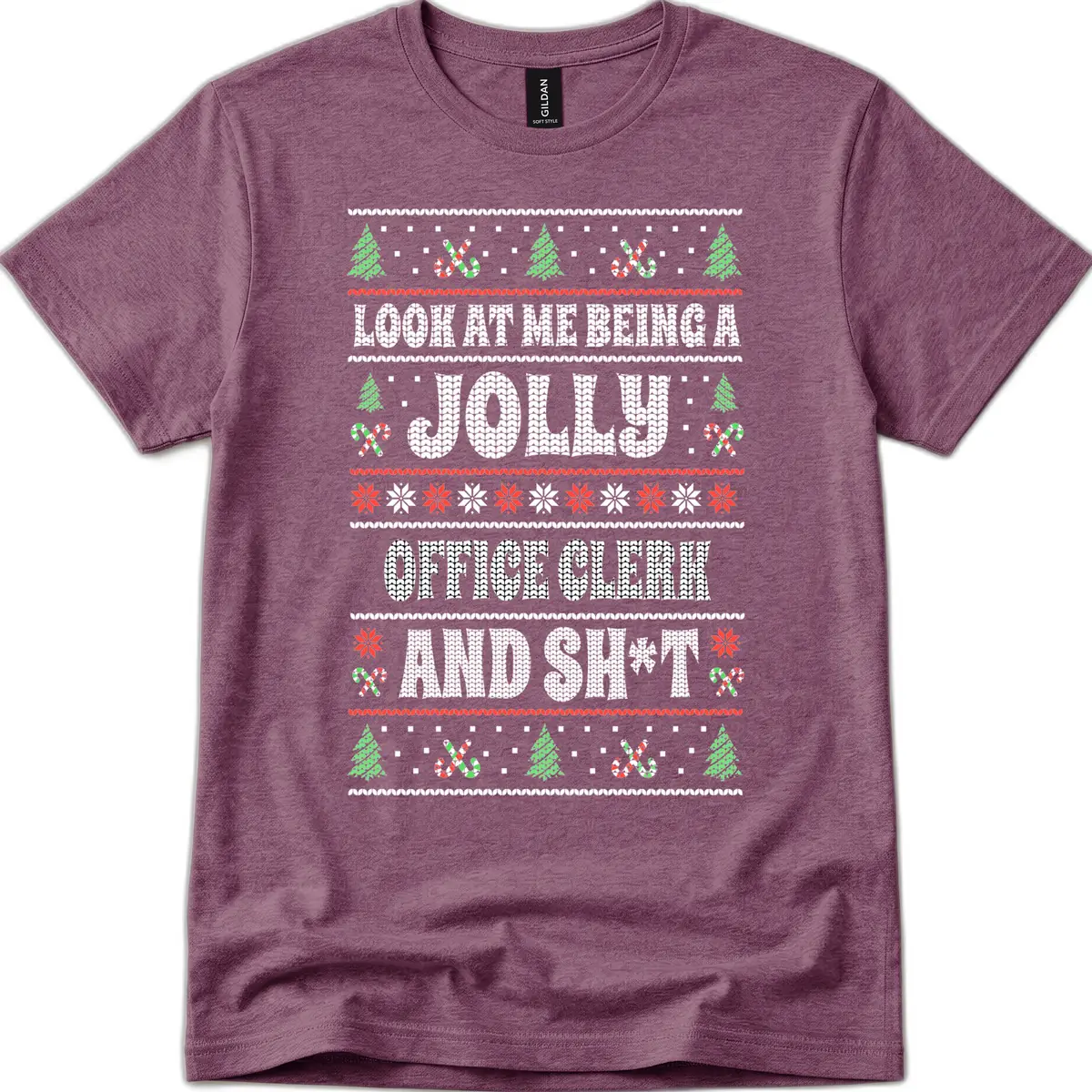 Jolly Office Clerk And Shit T-Shirt in Heather Maroon
