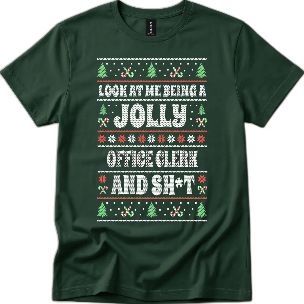 Jolly Office Clerk And Shit T-Shirt in Forest Green