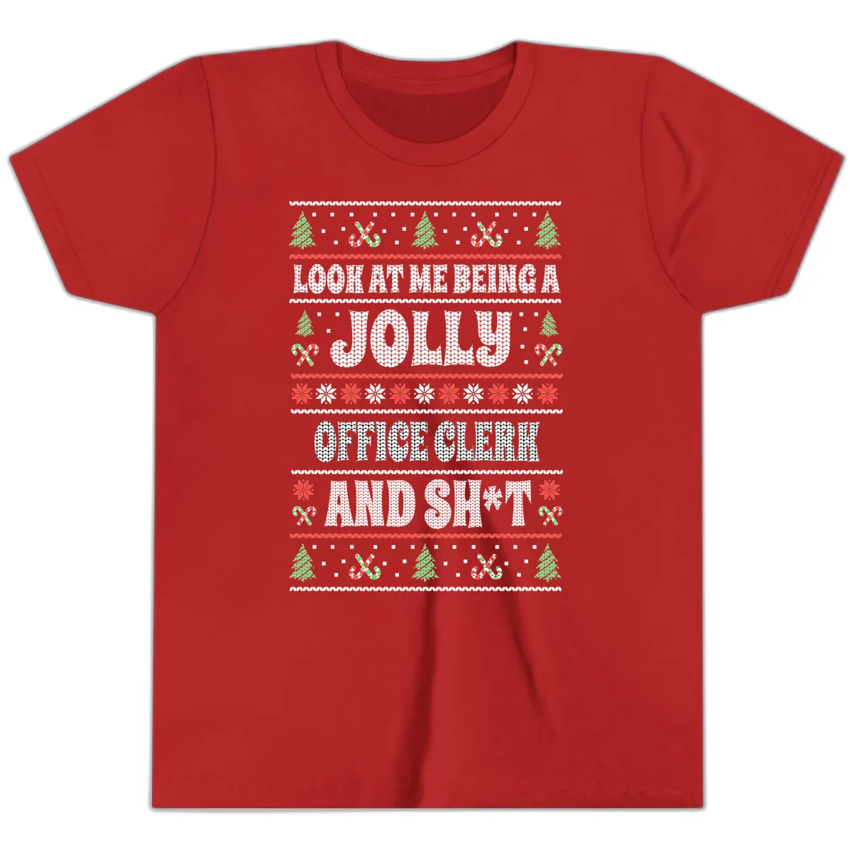 Jolly Office Clerk And Shit Youth T-Shirt in Red