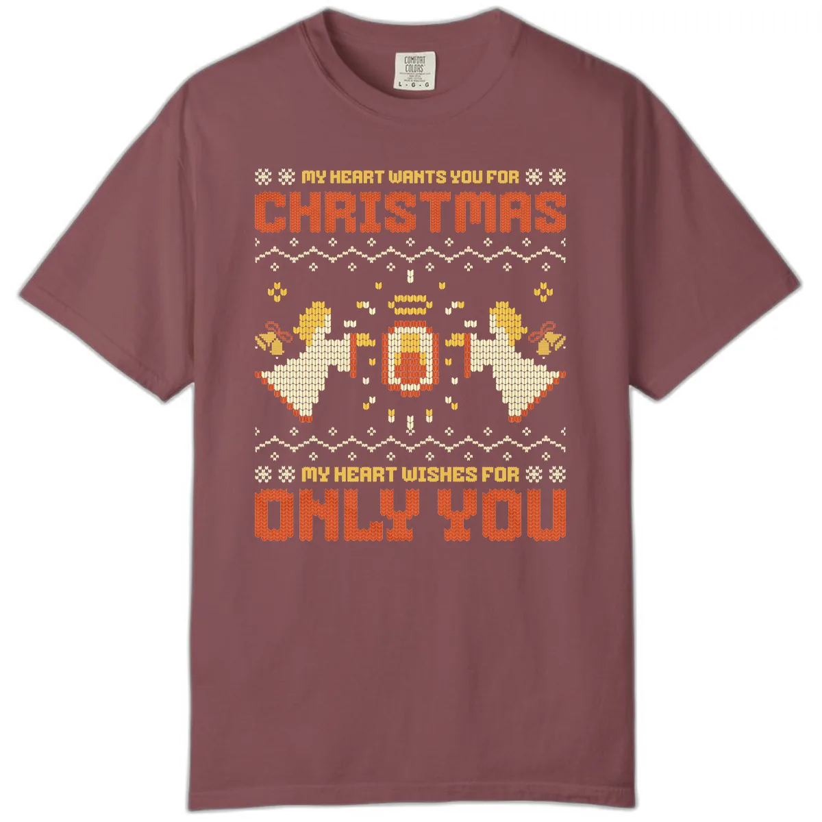 My Heart Wants You For Christmas Comfort Color in Brick
