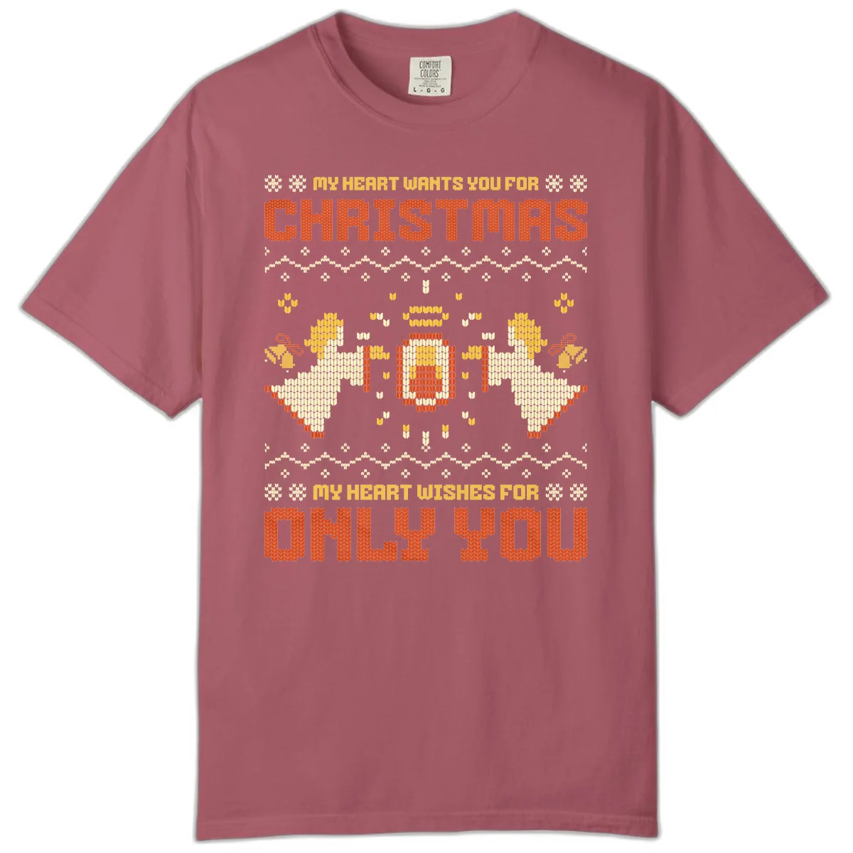 My Heart Wants You For Christmas Comfort Color in Crimson