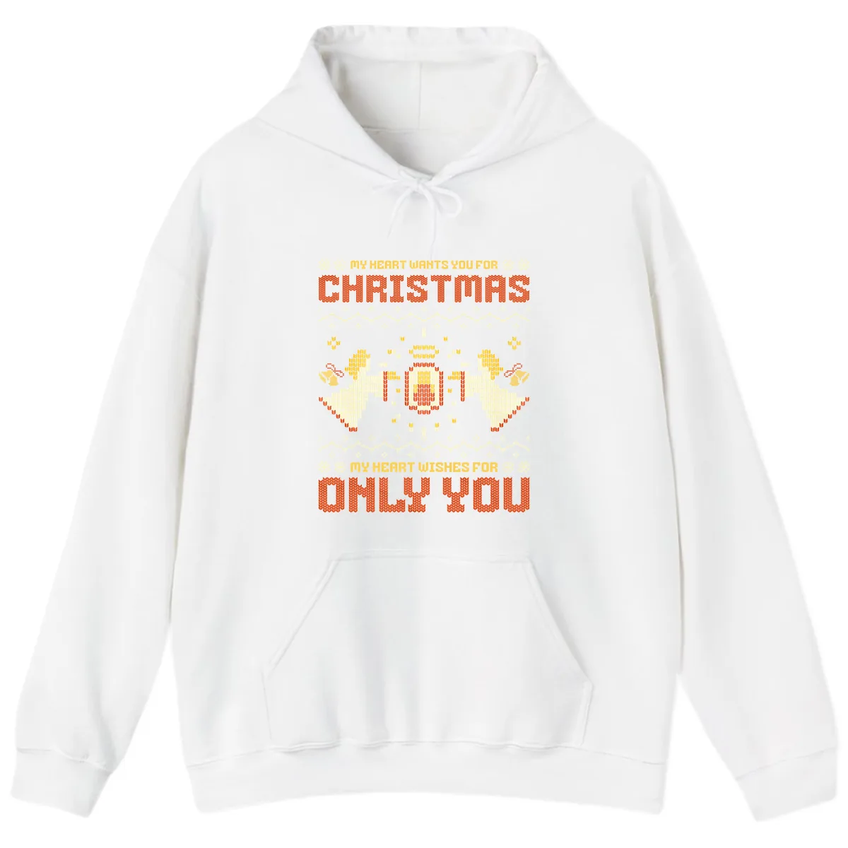 My Heart Wants You For Christmas Hoodie in White