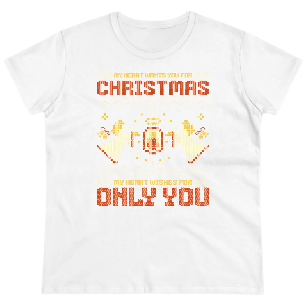 My Heart Wants You For Christmas Ladies Tee in White