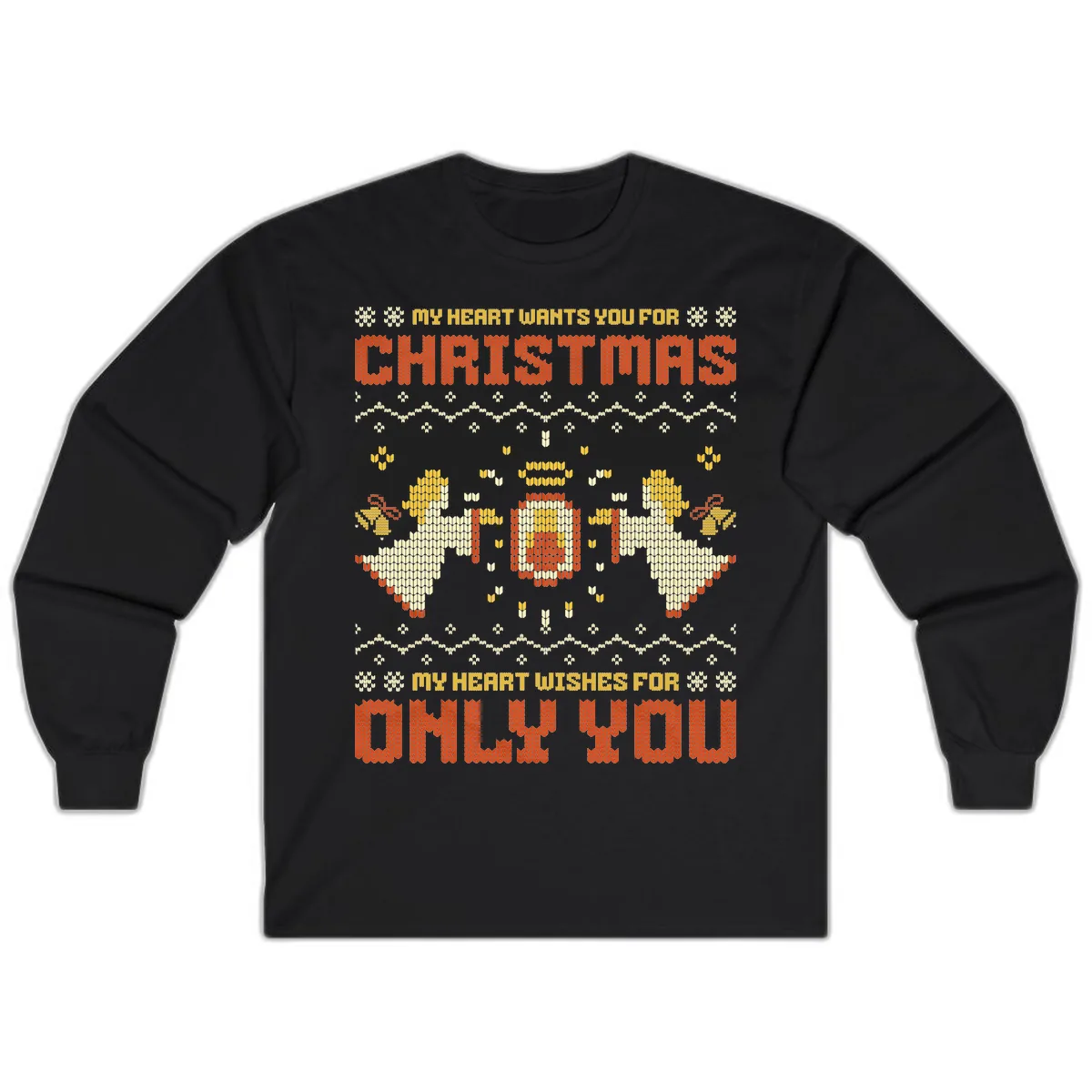 My Heart Wants You For Christmas Long Sleeve in Black