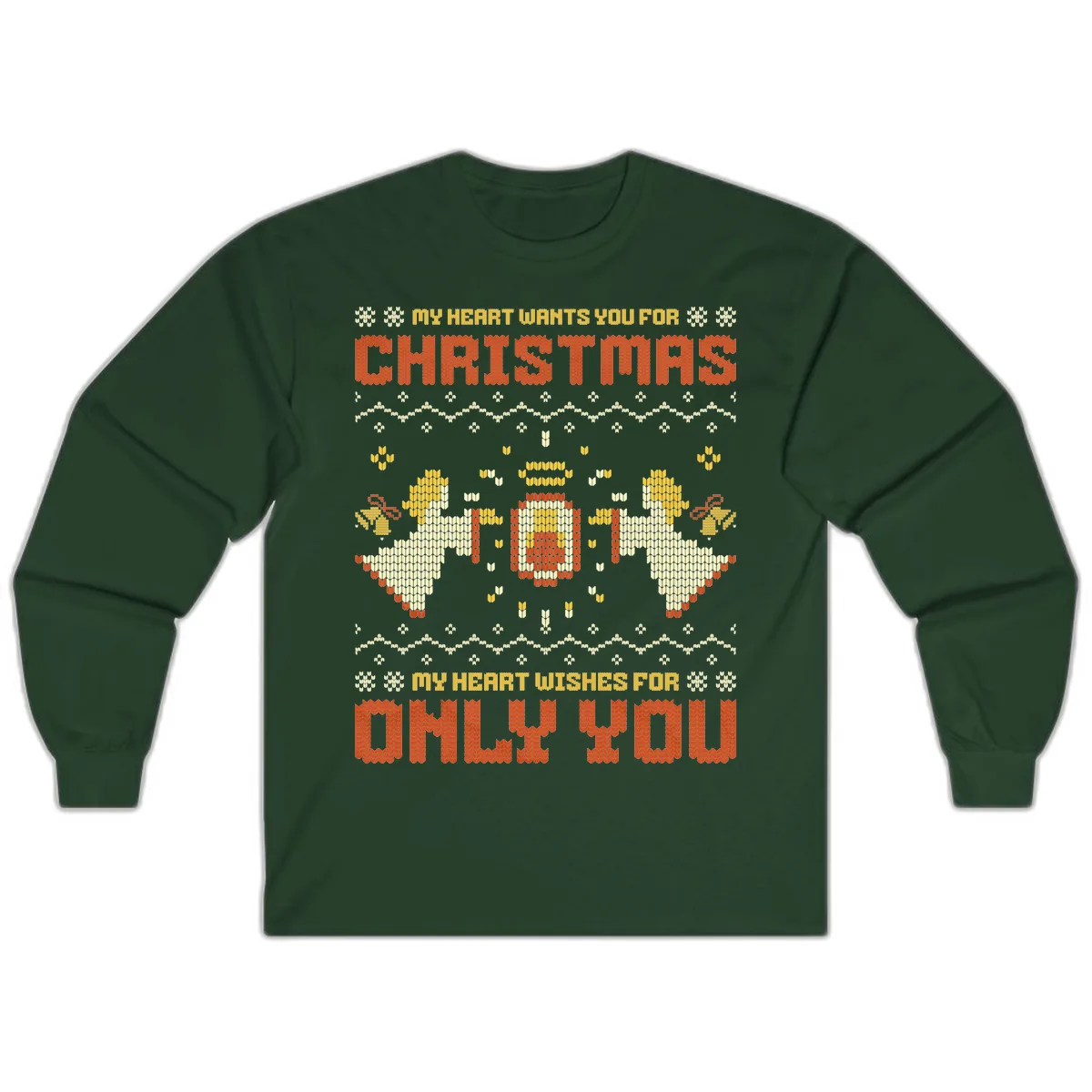 My Heart Wants You For Christmas Long Sleeve in Forest Green