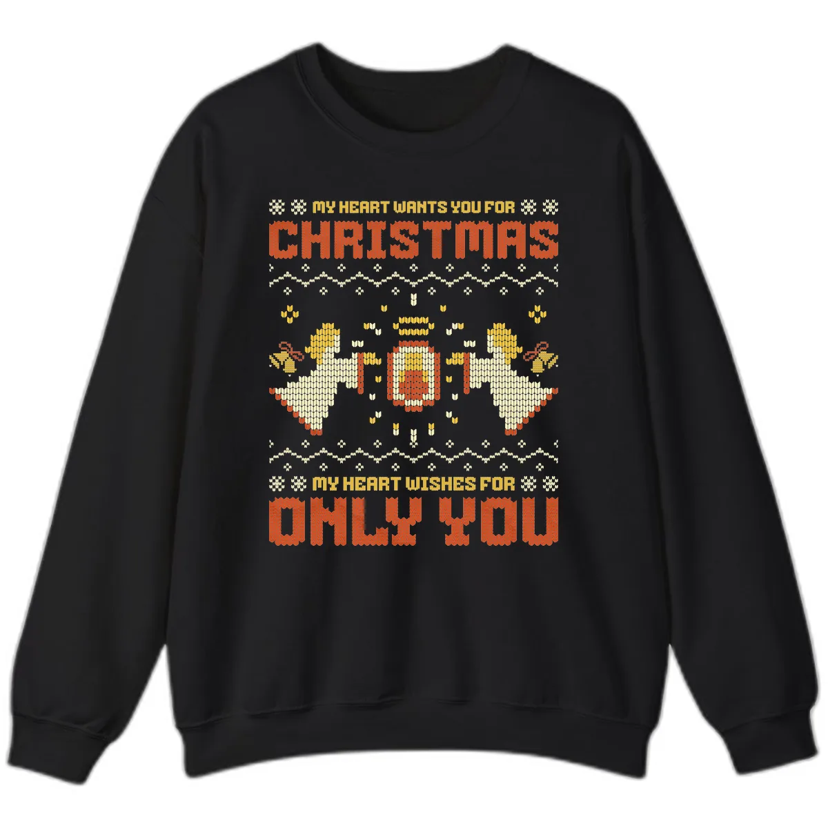 My Heart Wants You For Christmas Sweatshirt in Black