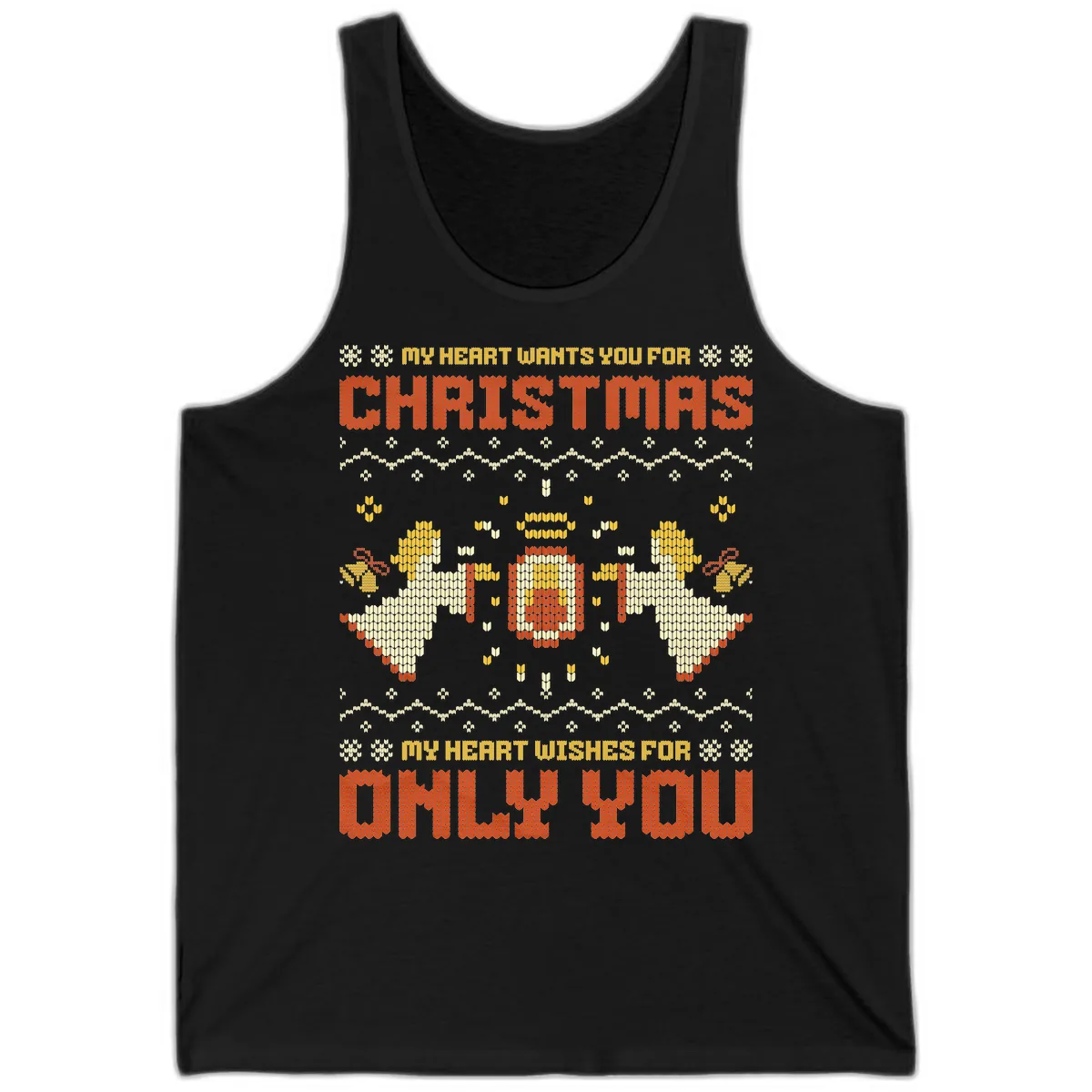 My Heart Wants You For Christmas Tank in Black