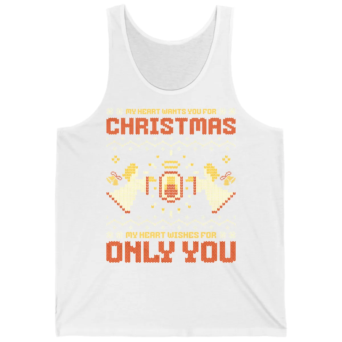 My Heart Wants You For Christmas Tank in White
