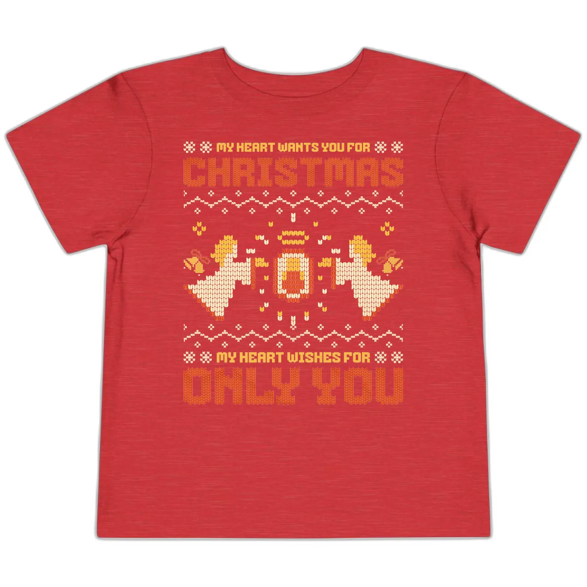 My Heart Wants You For Christmas Toddler T-Shirt in Heather Red