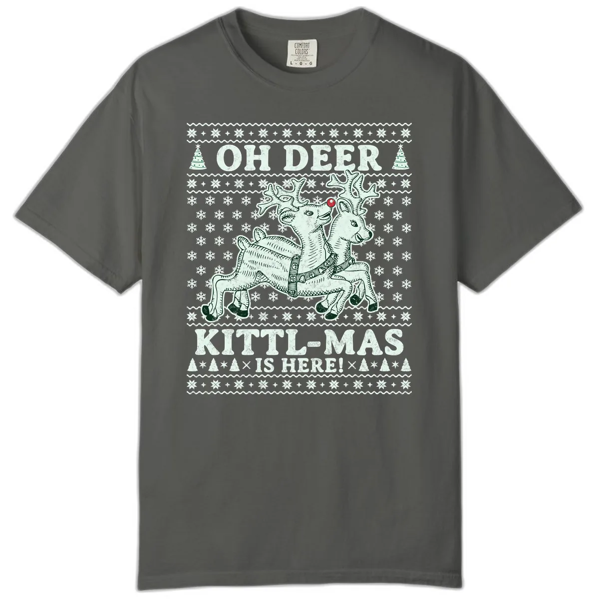 Oh Deer Kittl-Mas Is Here Comfort Color in Pepper