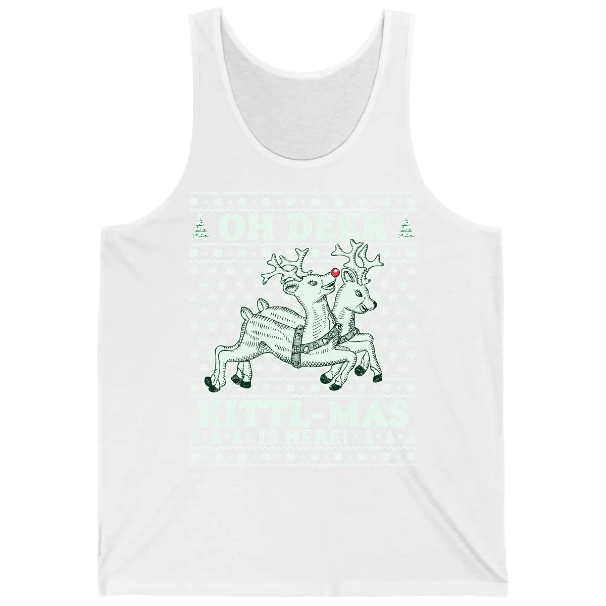 Oh Deer Kittl-Mas Is Here Tank in White