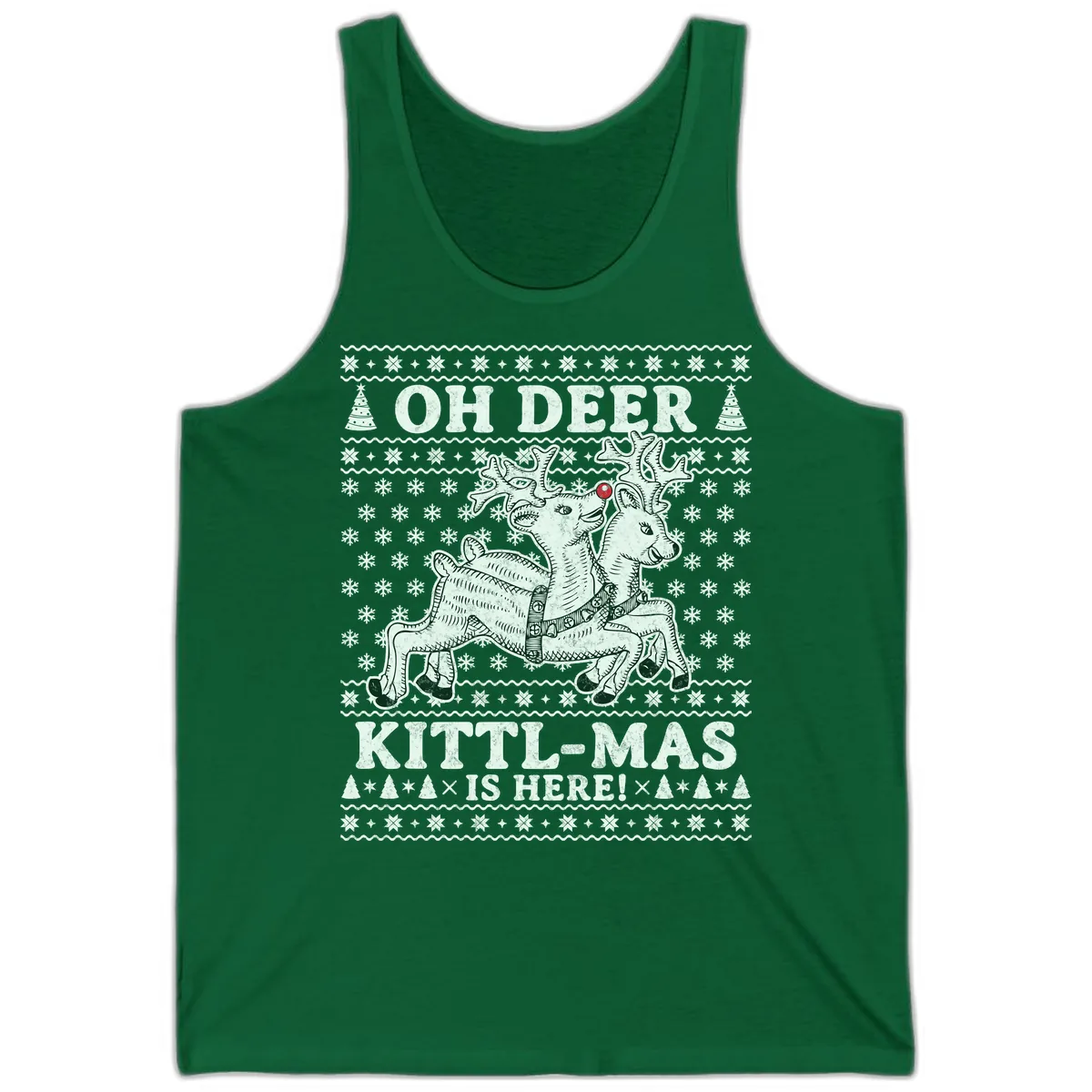 Oh Deer Kittl-Mas Is Here Tank in Kelly