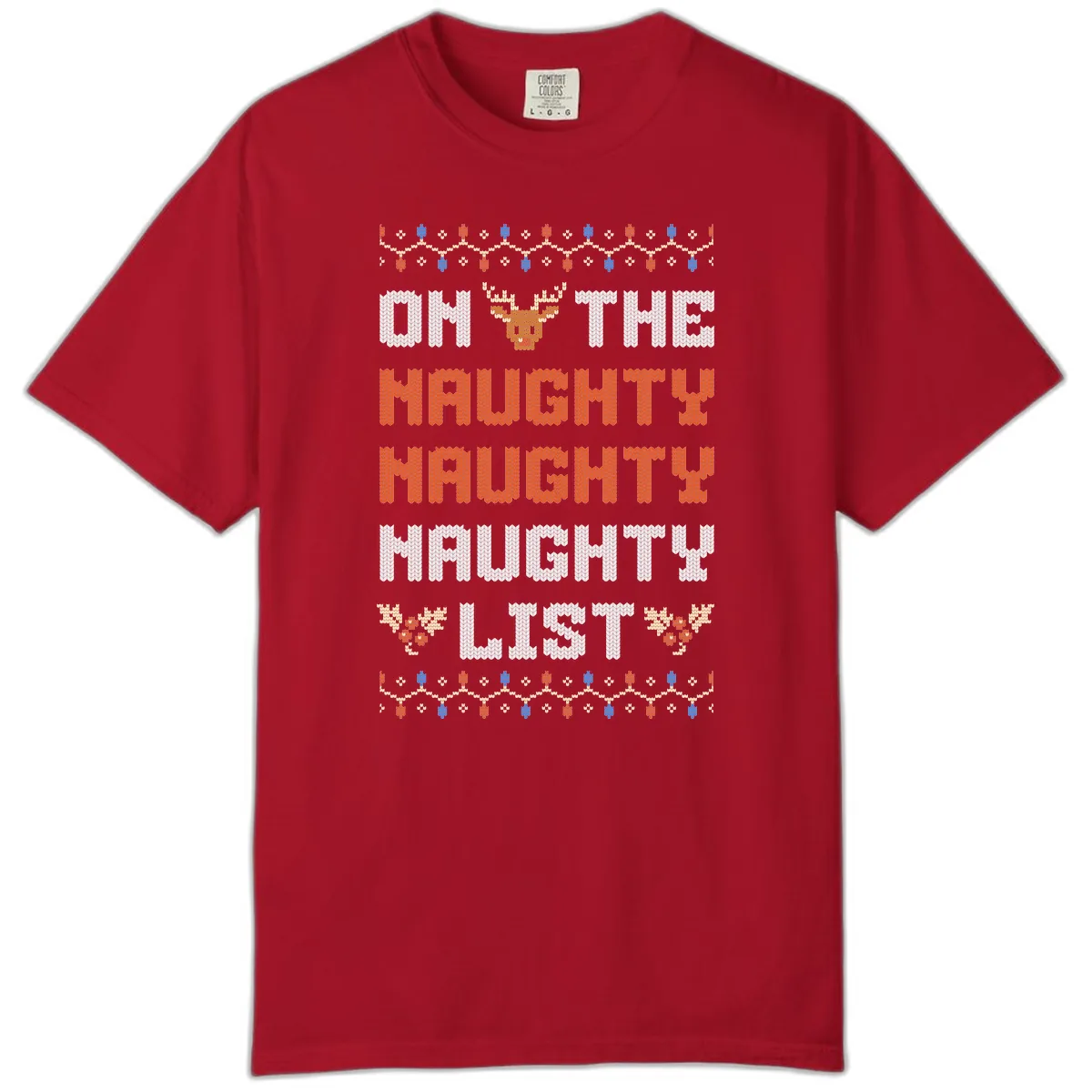 On The Naughty Naughty Naughty List Comfort Color in Red