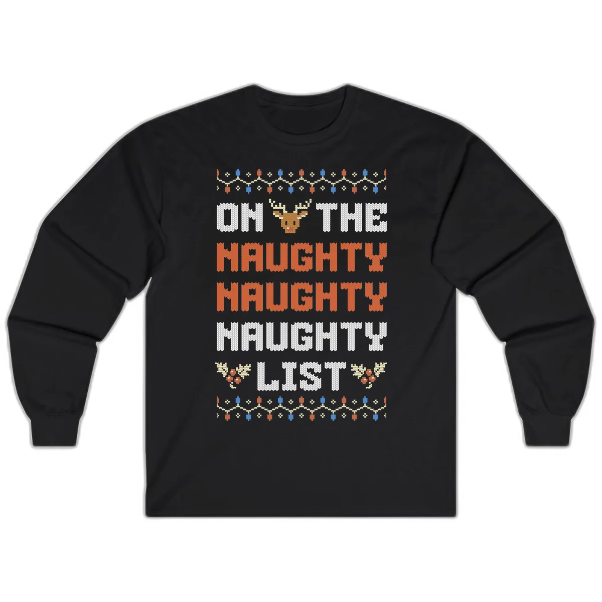 On The Naughty Naughty Naughty List Long Sleeve in Black