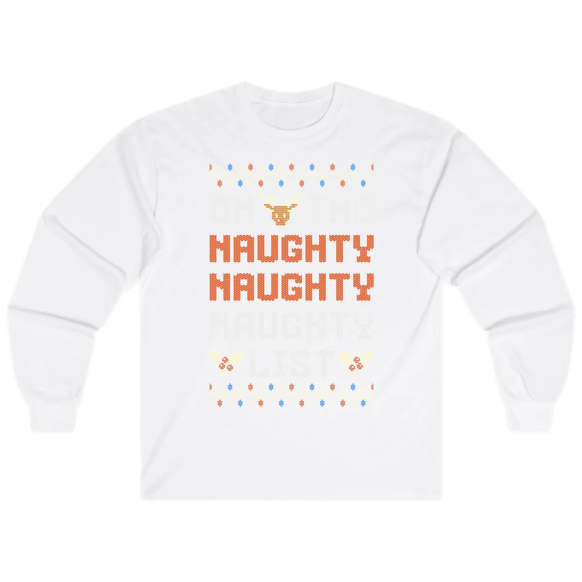 On The Naughty Naughty Naughty List Long Sleeve in White