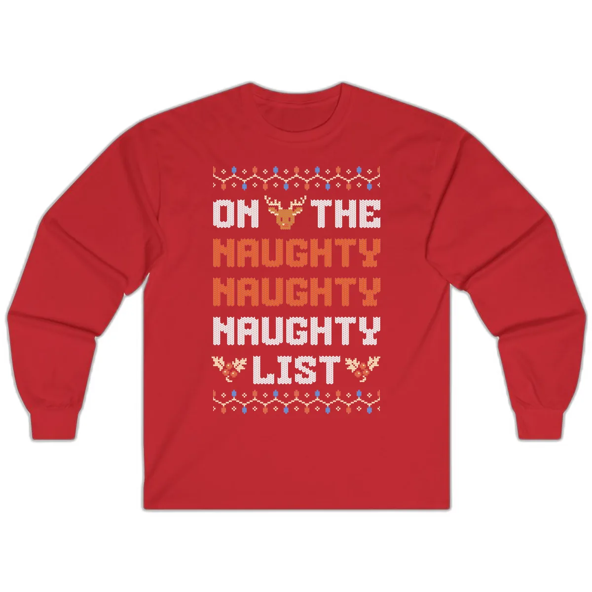On The Naughty Naughty Naughty List Long Sleeve in Red