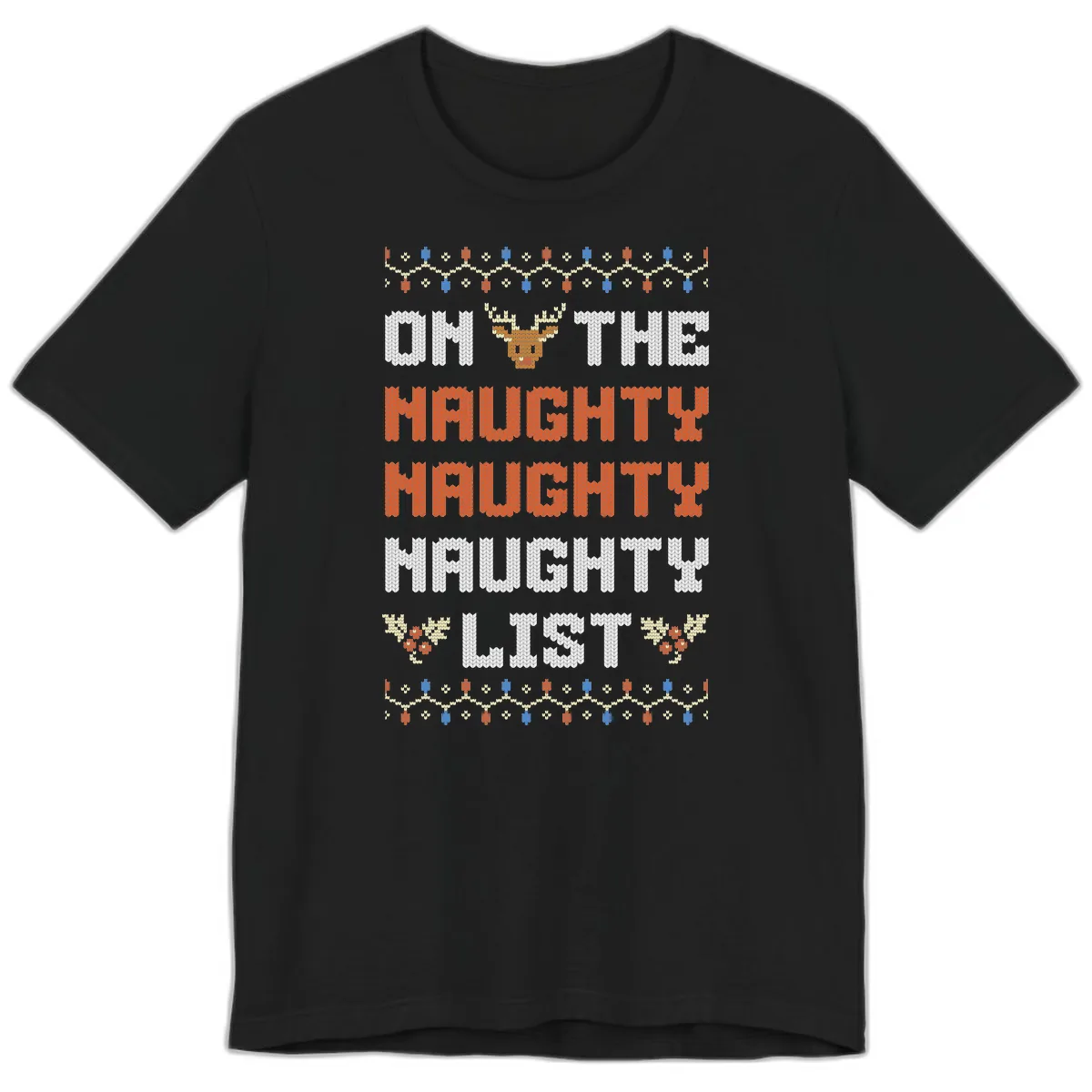 On The Naughty Naughty Naughty List Premium T-Shirt in Black