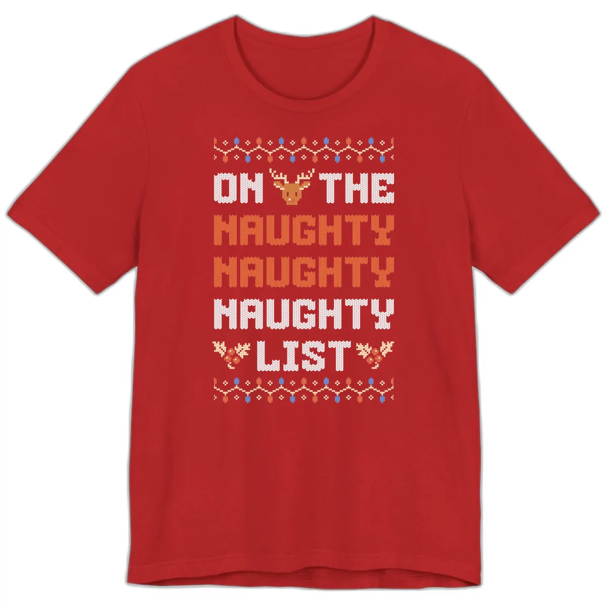 On The Naughty Naughty Naughty List Premium T-Shirt in Red