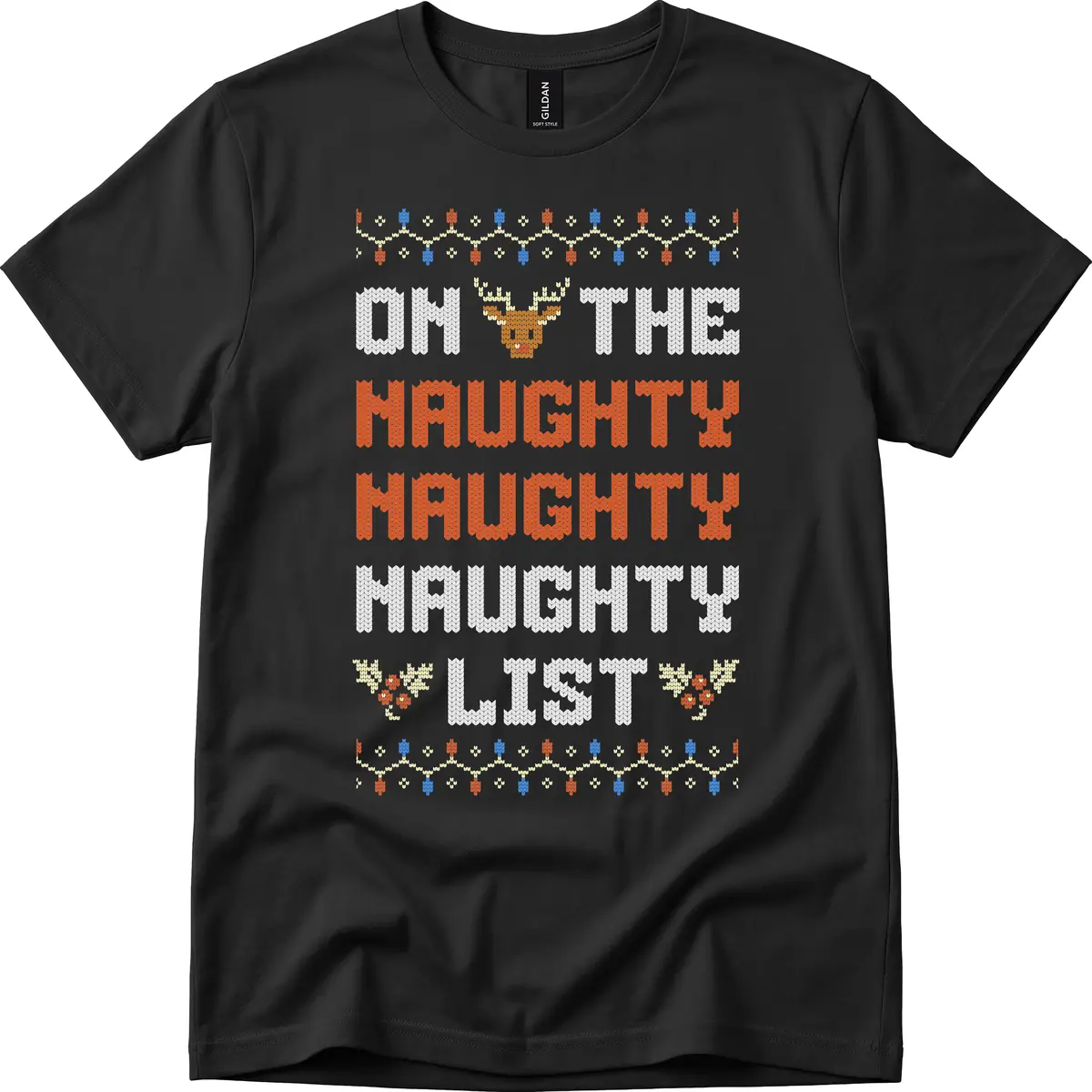 On The Naughty Naughty Naughty List T-Shirt in Black