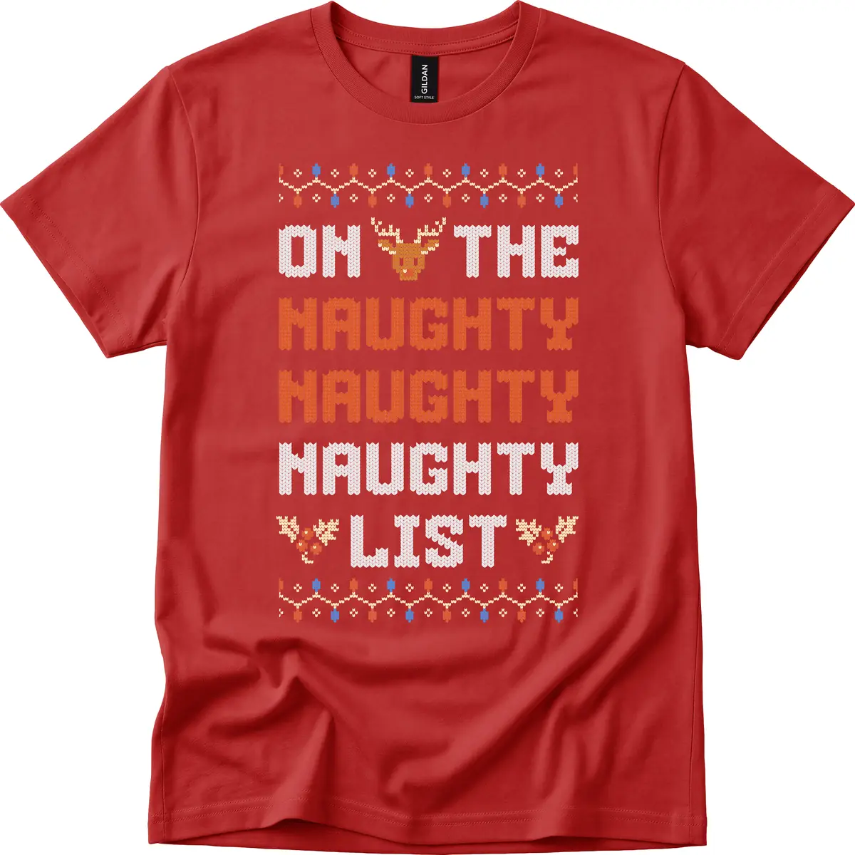On The Naughty Naughty Naughty List T-Shirt in Red