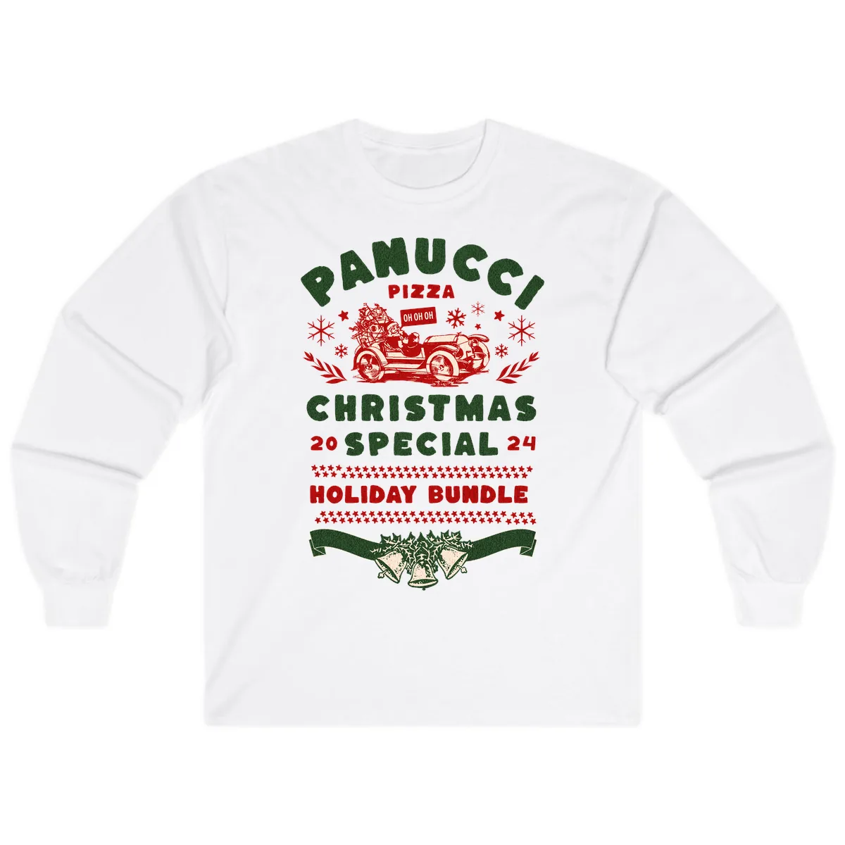 Panucci Pizza Christmas Special Holiday Bundle Long Sleeve in White