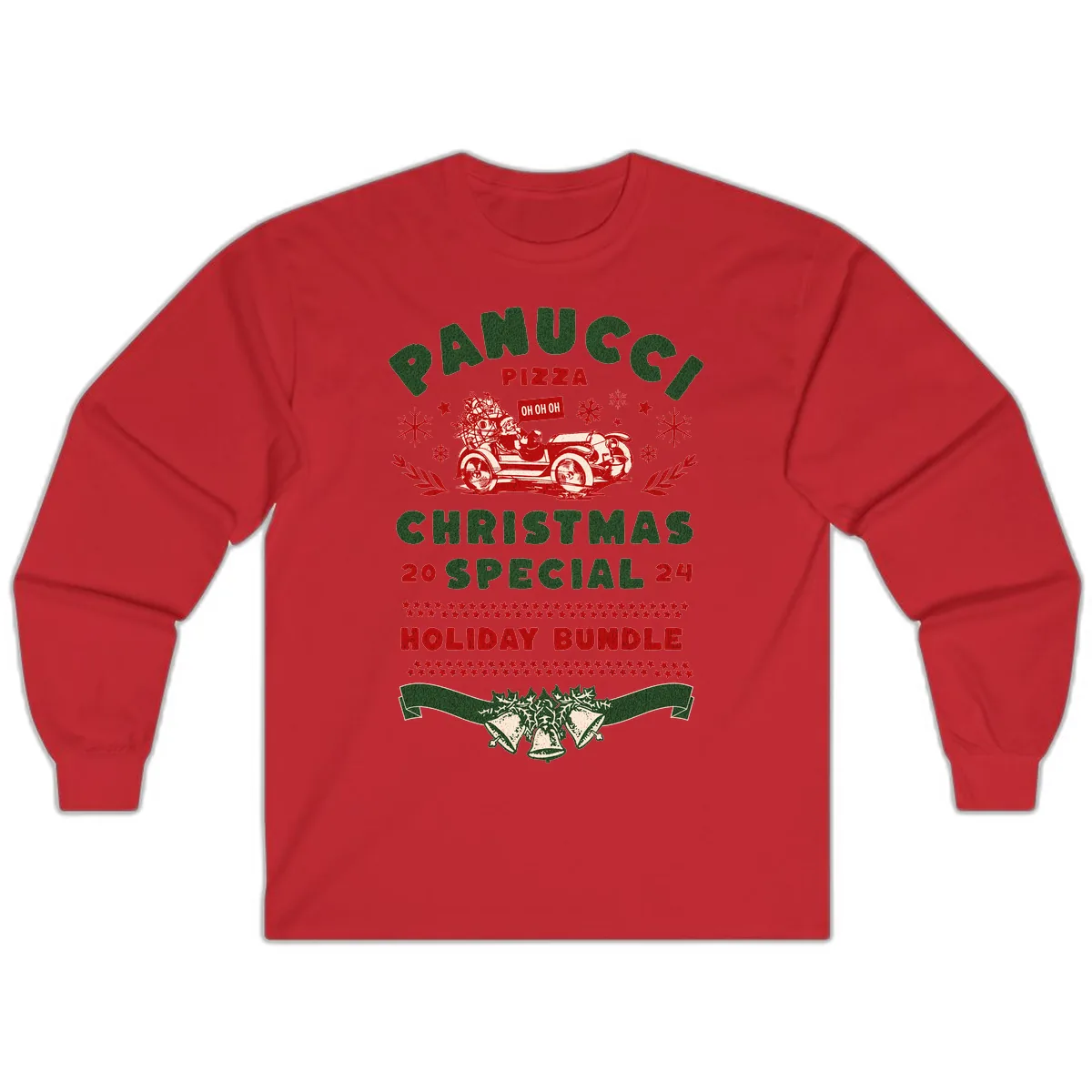 Panucci Pizza Christmas Special Holiday Bundle Long Sleeve in Red