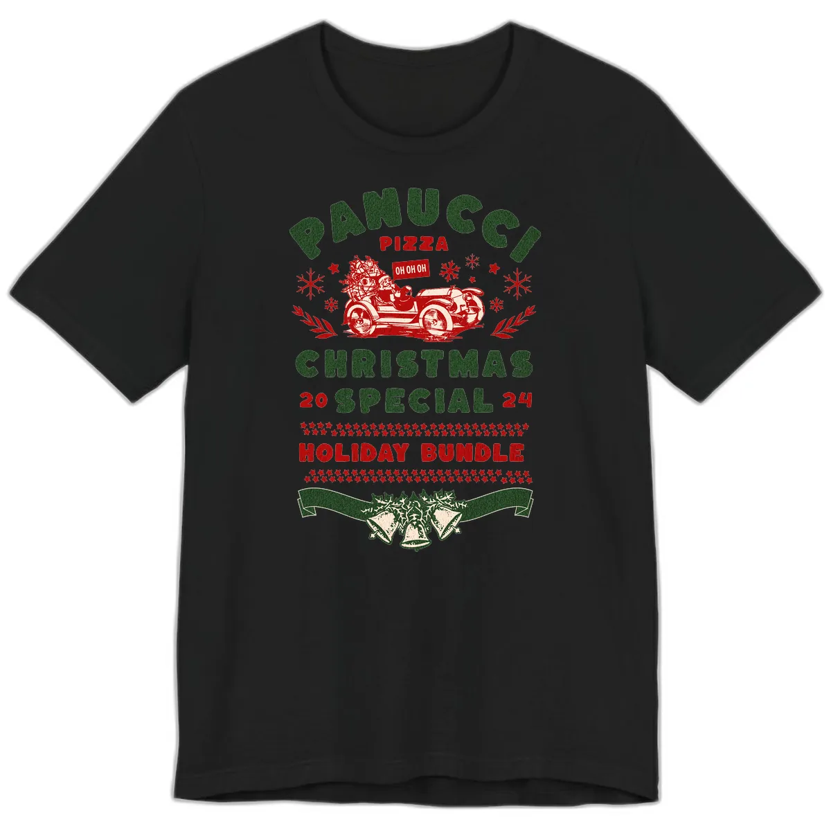 Panucci Pizza Christmas Special Holiday Bundle Premium T-Shirt in Black