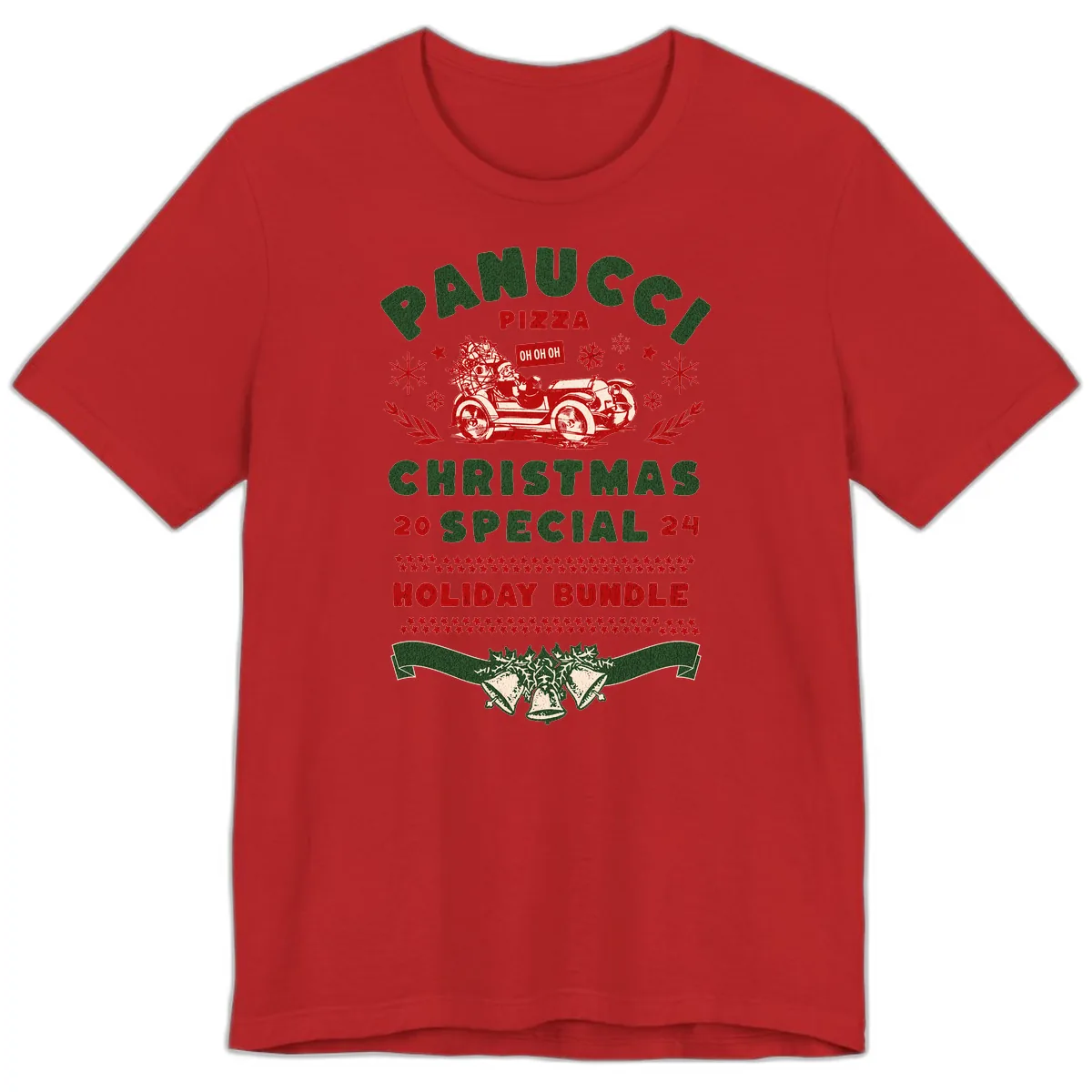 Panucci Pizza Christmas Special Holiday Bundle Premium T-Shirt in Red
