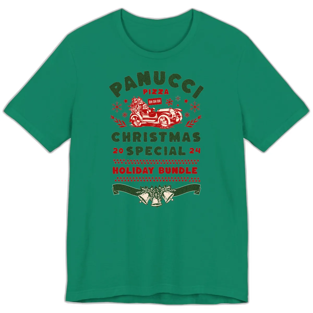 Panucci Pizza Christmas Special Holiday Bundle Premium T-Shirt in Kelly