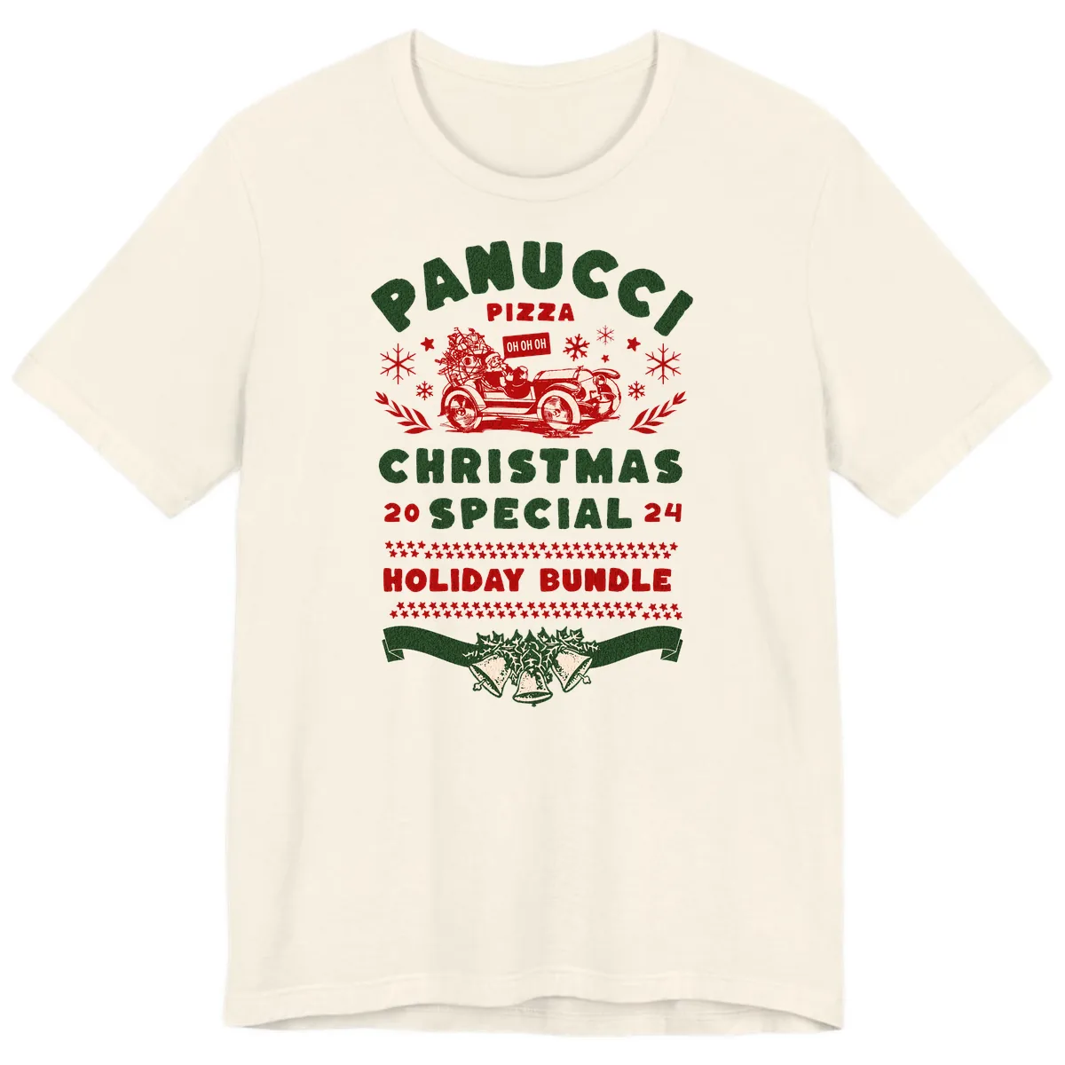Panucci Pizza Christmas Special Holiday Bundle Premium T-Shirt in Natural