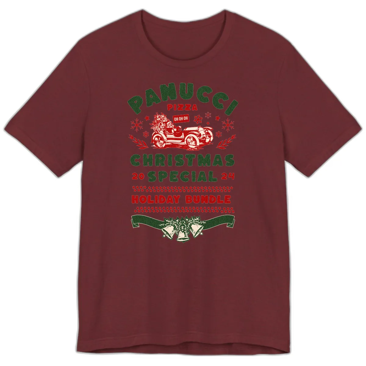 Panucci Pizza Christmas Special Holiday Bundle Premium T-Shirt in Heather Cardinal