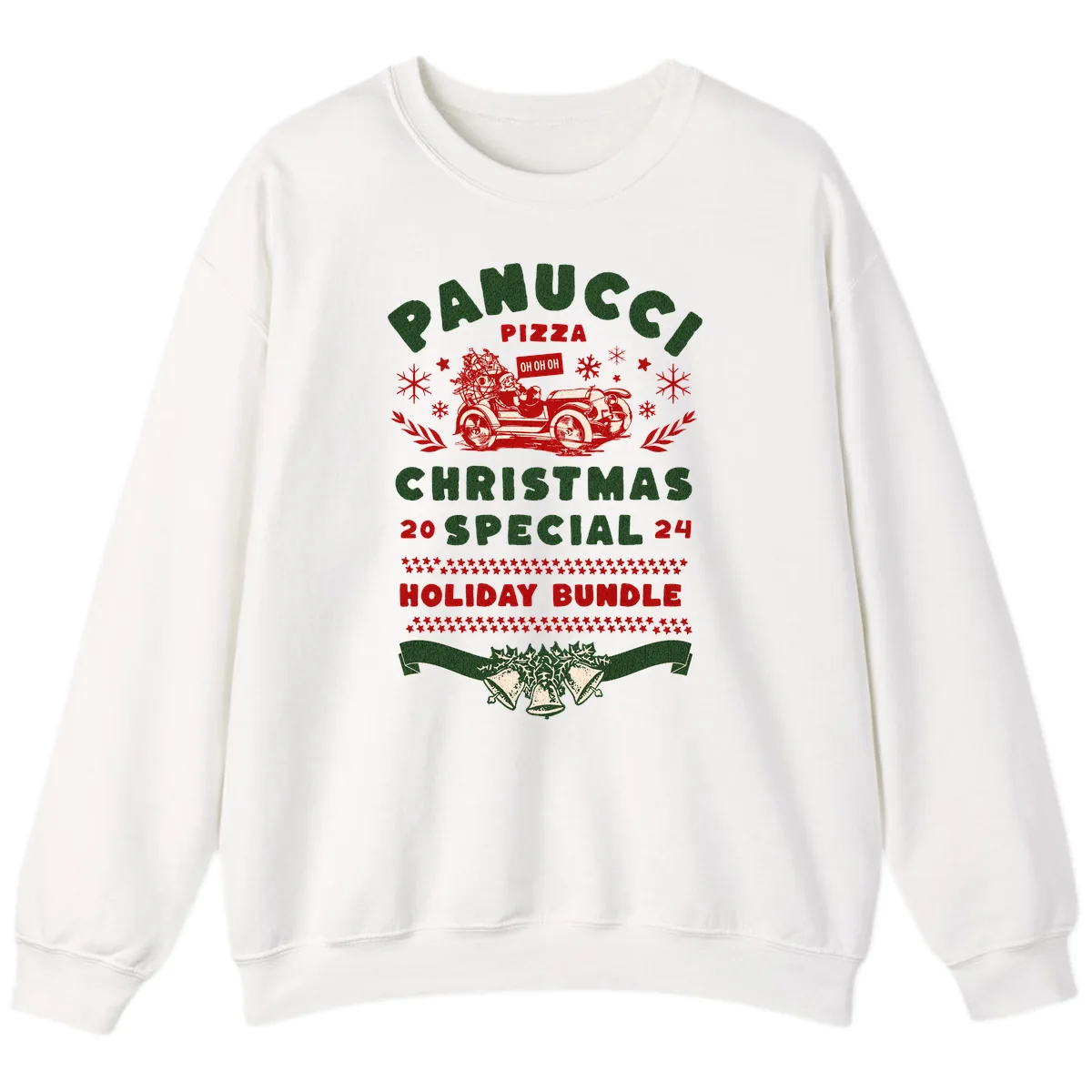 Panucci Pizza Christmas Special Holiday Bundle Sweatshirt in White