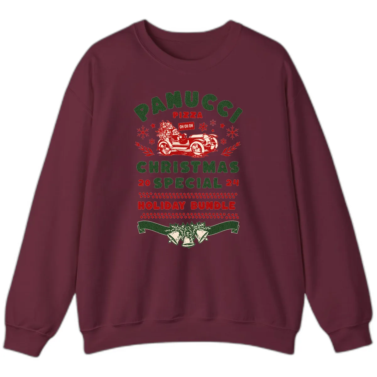 Panucci Pizza Christmas Special Holiday Bundle Sweatshirt in Maroon