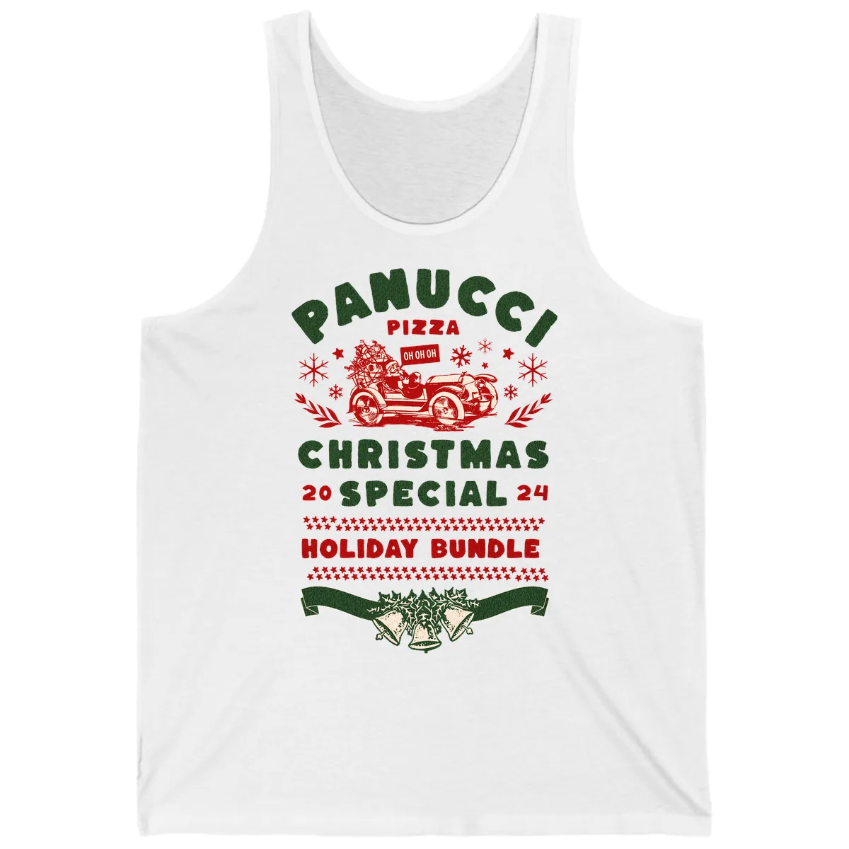 Panucci Pizza Christmas Special Holiday Bundle Tank in White