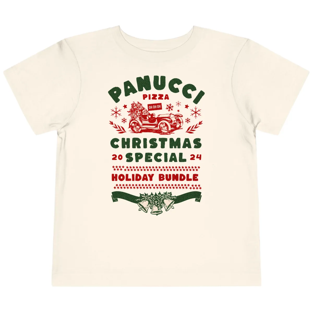 Panucci Pizza Christmas Special Holiday Bundle Toddler T-Shirt in Natural