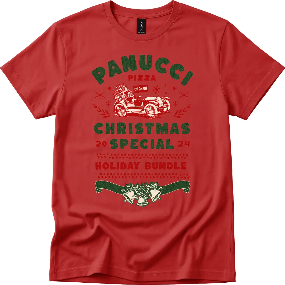 Panucci Pizza Christmas Special Holiday Bundle T-Shirt in Red