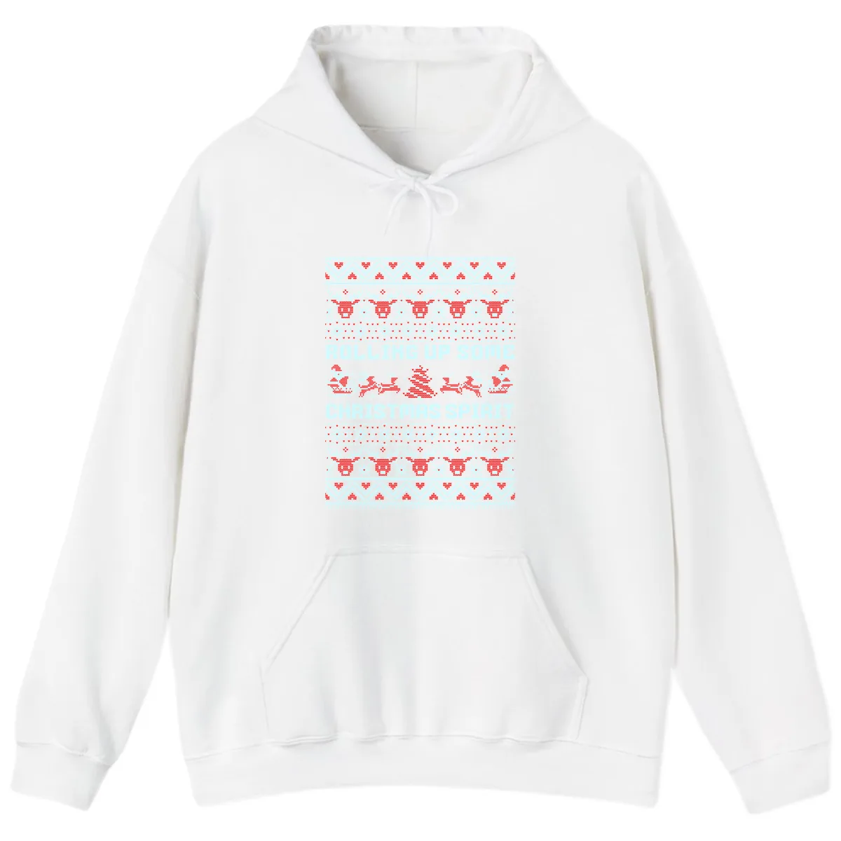 Rolling Up Some Christmas Spirit Hoodie in White