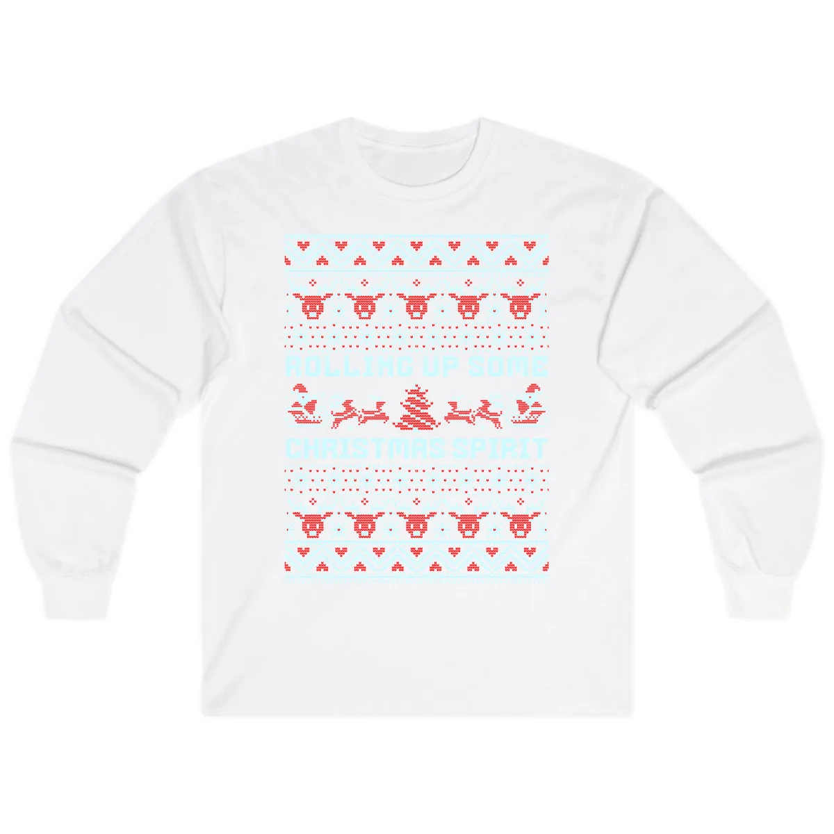 Rolling Up Some Christmas Spirit Long Sleeve in White