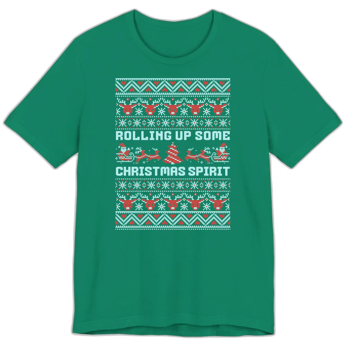 Rolling Up Some Christmas Spirit Premium T-Shirt in Kelly