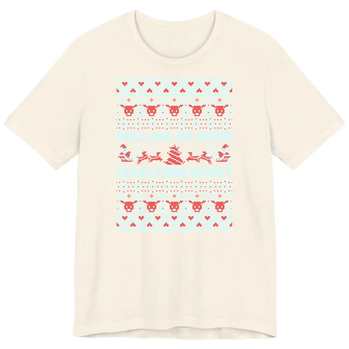 Rolling Up Some Christmas Spirit Premium T-Shirt in Natural