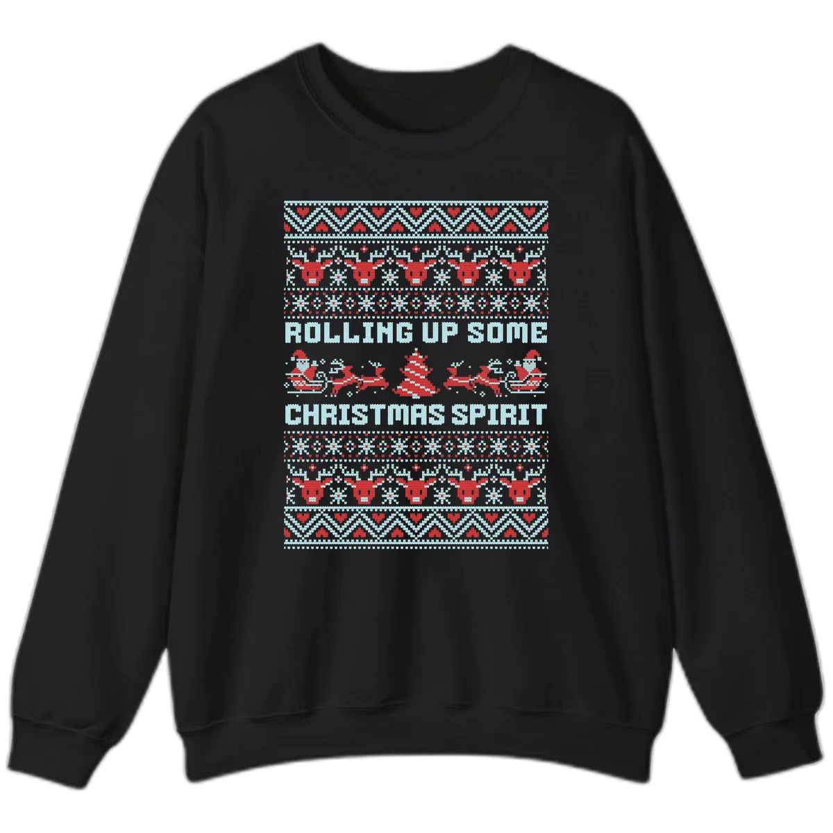 Rolling Up Some Christmas Spirit Sweatshirt in Black
