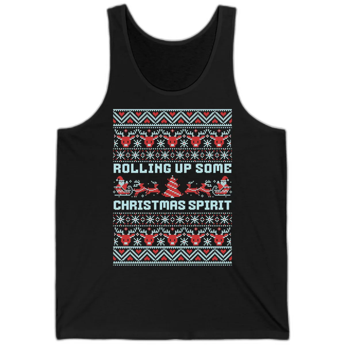 Rolling Up Some Christmas Spirit Tank in Black