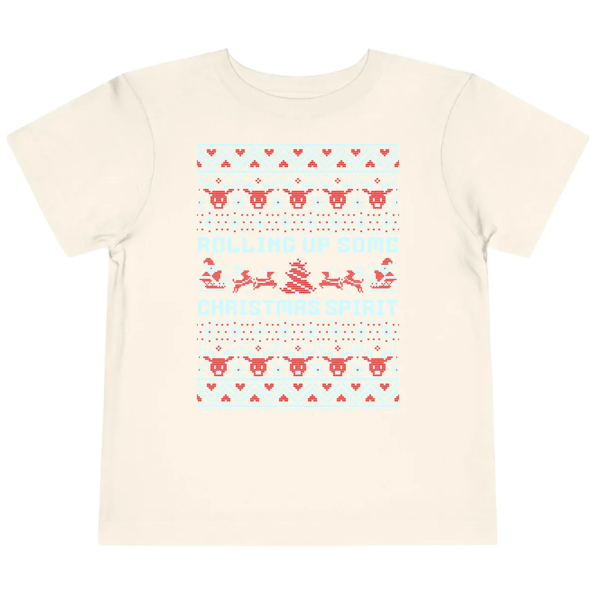 Rolling Up Some Christmas Spirit Toddler T-Shirt in Natural