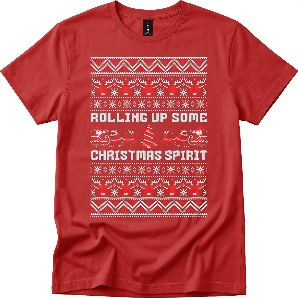 Rolling Up Some Christmas Spirit T-Shirt in Red