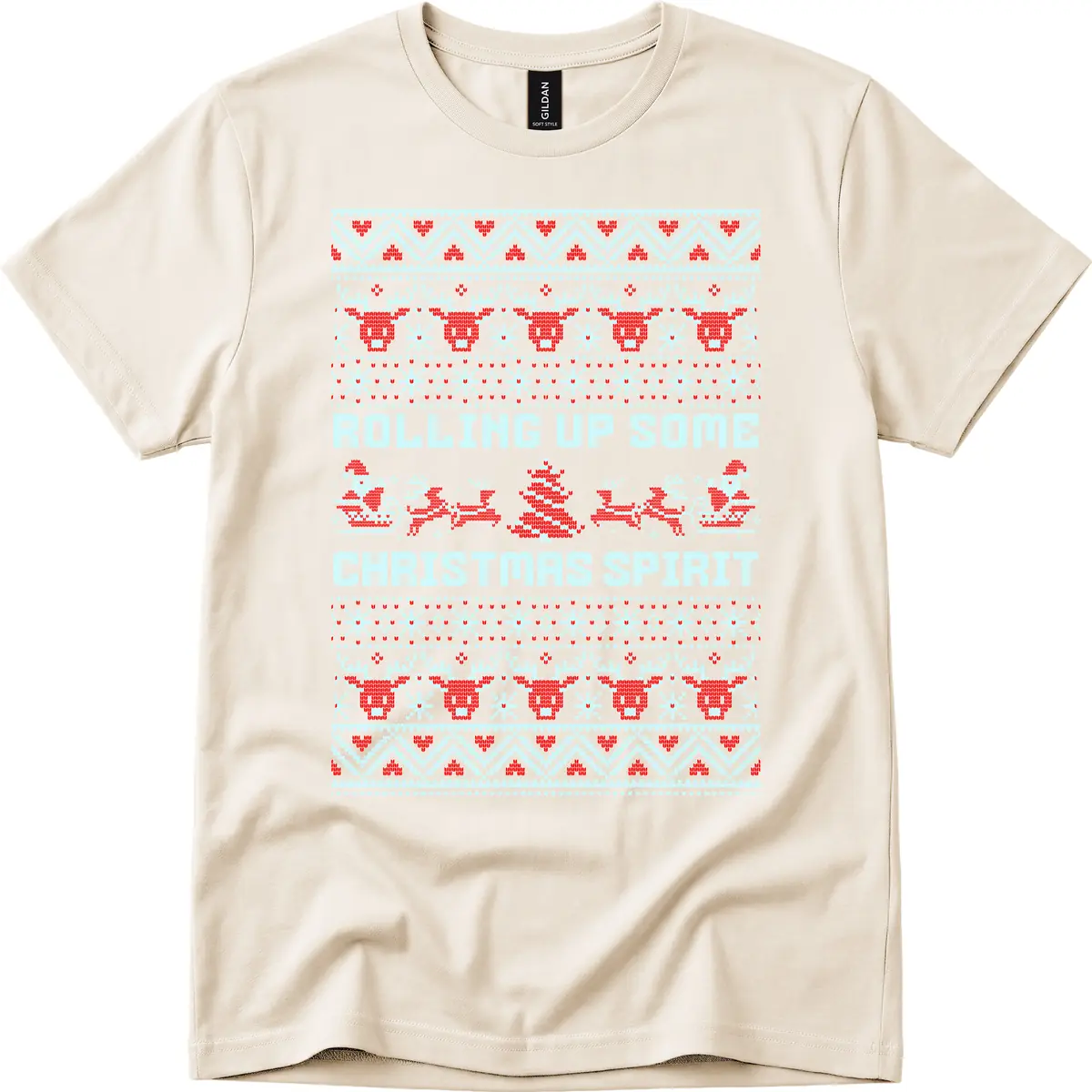 Rolling Up Some Christmas Spirit T-Shirt in Natural