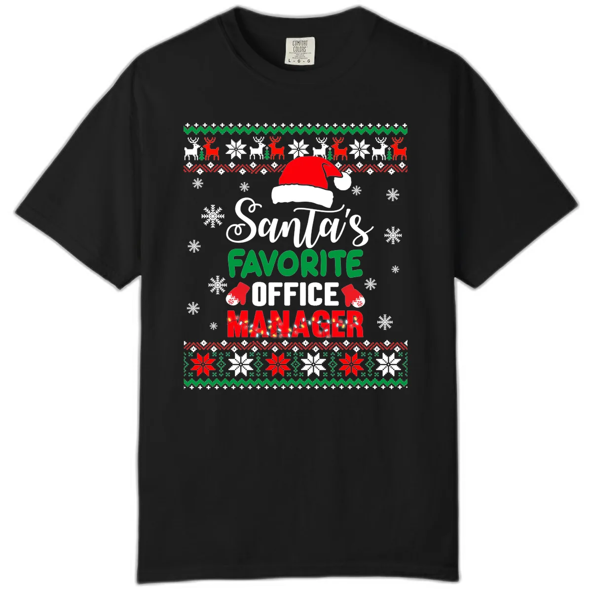 Santa's Favorite Office Manager Comfort Color in Black