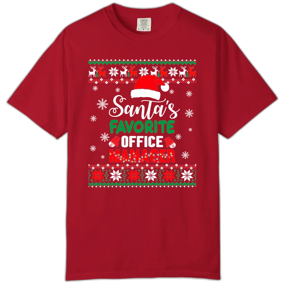 Santa's Favorite Office Manager Comfort Color in Red